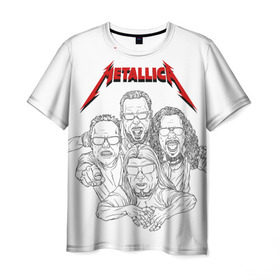 Мужская футболка 3D с принтом Metallica в Новосибирске, 100% полиэфир | прямой крой, круглый вырез горловины, длина до линии бедер | 