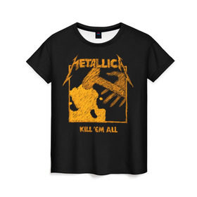 Женская футболка 3D с принтом Metallica в Новосибирске, 100% полиэфир ( синтетическое хлопкоподобное полотно) | прямой крой, круглый вырез горловины, длина до линии бедер | american | band | cliff burton | dave mustaine | hard | james hatfield | jason newsted | kirk hammett | lars ulrich | metal | metallica | robert trujillo | rock | ron mcgowney | thrash | американская | джеймс хэтфилд | ларс ул | метал группа | трэш метал 