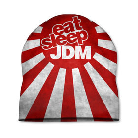 Шапка 3D с принтом JDM в Новосибирске, 100% полиэстер | универсальный размер, печать по всей поверхности изделия | car | domo | drift | japan | jdm | kun | race | street | авто | автомобиль | гонки | дрифт | король | машина | флаг | япония