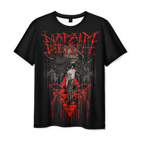Мужская футболка 3D с принтом Napalm death в Новосибирске, 100% полиэфир | прямой крой, круглый вырез горловины, длина до линии бедер | core | grind | grindcore | metal | trash | грайндкор | дет | дэт | метал | напалм | трэш | трэшкор