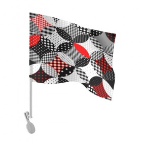 Флаг для автомобиля с принтом Вышивка стиль геометрия в Новосибирске, 100% полиэстер | Размер: 30*21 см | abstraction | geometry | абстракция | геометрия | грань | краски | кубик | кубики | линии | мозаика | разноцветные | ребро | текстура | тени | узор