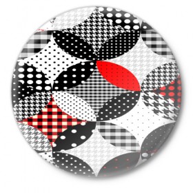 Значок с принтом Вышивка стиль геометрия в Новосибирске,  металл | круглая форма, металлическая застежка в виде булавки | Тематика изображения на принте: abstraction | geometry | абстракция | геометрия | грань | краски | кубик | кубики | линии | мозаика | разноцветные | ребро | текстура | тени | узор