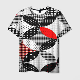 Мужская футболка 3D с принтом Вышивка стиль геометрия в Новосибирске, 100% полиэфир | прямой крой, круглый вырез горловины, длина до линии бедер | abstraction | geometry | абстракция | геометрия | грань | краски | кубик | кубики | линии | мозаика | разноцветные | ребро | текстура | тени | узор