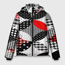 Мужская зимняя куртка 3D с принтом Вышивка стиль геометрия в Новосибирске, верх — 100% полиэстер; подкладка — 100% полиэстер; утеплитель — 100% полиэстер | длина ниже бедра, свободный силуэт Оверсайз. Есть воротник-стойка, отстегивающийся капюшон и ветрозащитная планка. 

Боковые карманы с листочкой на кнопках и внутренний карман на молнии. | abstraction | geometry | абстракция | геометрия | грань | краски | кубик | кубики | линии | мозаика | разноцветные | ребро | текстура | тени | узор