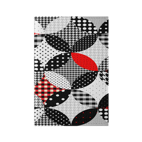 Обложка для паспорта матовая кожа с принтом Вышивка стиль геометрия в Новосибирске, натуральная матовая кожа | размер 19,3 х 13,7 см; прозрачные пластиковые крепления | abstraction | geometry | абстракция | геометрия | грань | краски | кубик | кубики | линии | мозаика | разноцветные | ребро | текстура | тени | узор
