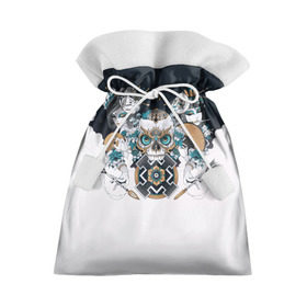 Подарочный 3D мешок с принтом SKULL JAPAN в Новосибирске, 100% полиэстер | Размер: 29*39 см | arrow | skull | белый | девушка | линии | маски.кот | модные | небо | облако | синий | скелет | стимпанк | стрелы | череп | яркие