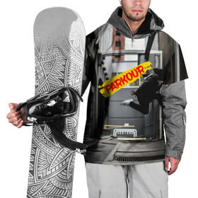 Накидка на куртку 3D с принтом parkour в Новосибирске, 100% полиэстер |  | extreme | jumping | parkour | speed | urban | опасность | паркур | прыжки | риск | скорость | экстрим