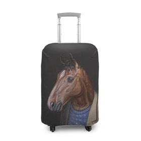 Чехол для чемодана 3D с принтом BoJack в Новосибирске, 86% полиэфир, 14% спандекс | двустороннее нанесение принта, прорези для ручек и колес | bojack horseman | конь боджек | лошадь боджек