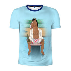 Мужская футболка 3D спортивная с принтом BoJack в Новосибирске, 100% полиэстер с улучшенными характеристиками | приталенный силуэт, круглая горловина, широкие плечи, сужается к линии бедра | Тематика изображения на принте: bojack horseman | конь боджек | лошадь боджек