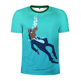 Мужская футболка 3D спортивная с принтом BoJack в Новосибирске, 100% полиэстер с улучшенными характеристиками | приталенный силуэт, круглая горловина, широкие плечи, сужается к линии бедра | Тематика изображения на принте: bojack horseman | конь боджек | лошадь боджек