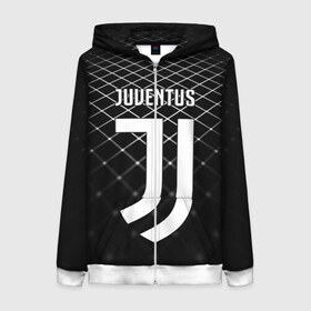 Женская толстовка 3D на молнии с принтом JUVENTUS STRIPES STYLE в Новосибирске, 100% полиэстер | длина до линии бедра, манжеты и пояс оформлены мягкой тканевой резинкой, двухслойный капюшон со шнурком для регулировки, спереди молния, по бокам два кармана | fc | juventus | спорт | спортивные | фк | футбол | ювентус