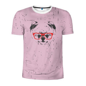 Мужская футболка 3D спортивная с принтом Немецкий шпиц в очках в Новосибирске, 100% полиэстер с улучшенными характеристиками | приталенный силуэт, круглая горловина, широкие плечи, сужается к линии бедра | Тематика изображения на принте: домашние животные | пес | собака