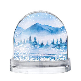 Снежный шар с принтом Зимний пейзаж в Новосибирске, Пластик | Изображение внутри шара печатается на глянцевой фотобумаге с двух сторон | Тематика изображения на принте: арт | елки | зима | картина | краски | лес | пейзаж | природа