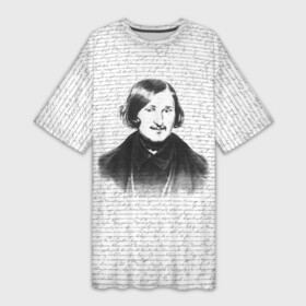 Платье-футболка 3D с принтом Гоголь в Новосибирске,  |  | Тематика изображения на принте: бульба | вий | гоголь | мертвые души | миргород | нос | писатель | поэт | ревизор | тарас