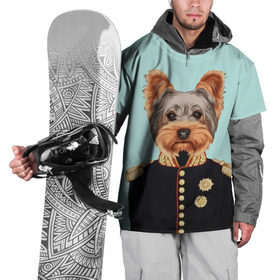 Накидка на куртку 3D с принтом Йоркширский терьер в форме в Новосибирске, 100% полиэстер |  | домашние животные | пес | собака | терьер