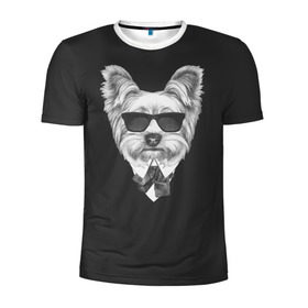 Мужская футболка 3D спортивная с принтом Йоркширский терьер_13 в Новосибирске, 100% полиэстер с улучшенными характеристиками | приталенный силуэт, круглая горловина, широкие плечи, сужается к линии бедра | домашние животные | пес | собака | терьер