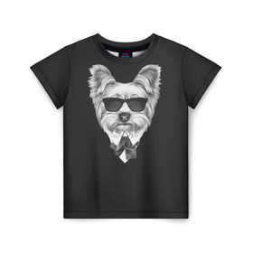 Детская футболка 3D с принтом Йоркширский терьер_13 в Новосибирске, 100% гипоаллергенный полиэфир | прямой крой, круглый вырез горловины, длина до линии бедер, чуть спущенное плечо, ткань немного тянется | домашние животные | пес | собака | терьер