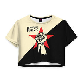 Женская футболка 3D укороченная с принтом Prophets of rage (пророки ярости) в Новосибирске, 100% полиэстер | круглая горловина, длина футболки до линии талии, рукава с отворотами | 