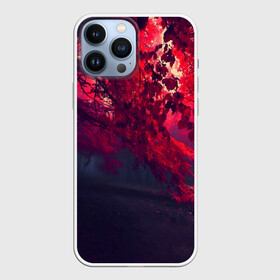 Чехол для iPhone 13 Pro Max с принтом Мрачный лес в Новосибирске,  |  | вечер | времена | время | года | дерево | деревья | живой | закат | красный | куст | кусты | лес | листья | мир | осень | природа | фауна | флора | черный