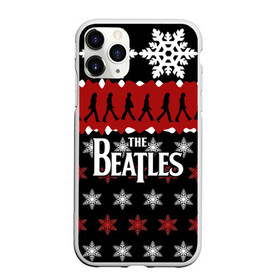 Чехол для iPhone 11 Pro Max матовый с принтом Праздничный The Beatles в Новосибирске, Силикон |  | beatles | the beatles | бител | битлз | битлс | битлы | группа | джон леннон | джордж харрисон | жуки | знак | красный | ливерпульская четвёрка | мерсибит | надпись | новогодний | новый год | пол маккартни | поп