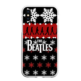Чехол для iPhone XS Max матовый с принтом Праздничный The Beatles в Новосибирске, Силикон | Область печати: задняя сторона чехла, без боковых панелей | beatles | the beatles | бител | битлз | битлс | битлы | группа | джон леннон | джордж харрисон | жуки | знак | красный | ливерпульская четвёрка | мерсибит | надпись | новогодний | новый год | пол маккартни | поп