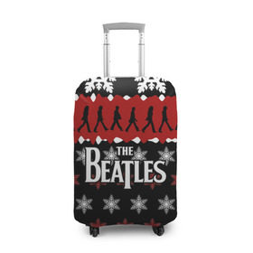 Чехол для чемодана 3D с принтом Праздничный The Beatles в Новосибирске, 86% полиэфир, 14% спандекс | двустороннее нанесение принта, прорези для ручек и колес | beatles | the beatles | бител | битлз | битлс | битлы | группа | джон леннон | джордж харрисон | жуки | знак | красный | ливерпульская четвёрка | мерсибит | надпись | новогодний | новый год | пол маккартни | поп