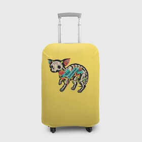 Чехол для чемодана 3D с принтом Внутри чихуахуа в Новосибирске, 86% полиэфир, 14% спандекс | двустороннее нанесение принта, прорези для ручек и колес | домашние животные | пес | песик | собака | собачка | чихуахуа