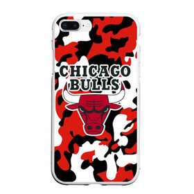 Чехол для iPhone 7Plus/8 Plus матовый с принтом CHICAGO BULLS в Новосибирске, Силикон | Область печати: задняя сторона чехла, без боковых панелей | камуфляж | красный | чикаго буллс