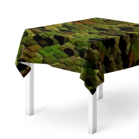 Скатерть 3D с принтом block camouflage в Новосибирске, 100% полиэстер (ткань не мнется и не растягивается) | Размер: 150*150 см | Тематика изображения на принте: 