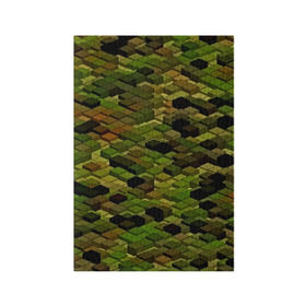 Обложка для паспорта матовая кожа с принтом block camouflage в Новосибирске, натуральная матовая кожа | размер 19,3 х 13,7 см; прозрачные пластиковые крепления | Тематика изображения на принте: 