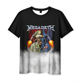 Мужская футболка 3D с принтом Megadeth в Новосибирске, 100% полиэфир | прямой крой, круглый вырез горловины, длина до линии бедер | megadet | megadeth | группа | дирк вербурен | дэвид эллефсон | дэйв мастейн | кико лоурейро | мегадет | мегадетх | метал | рок | трэш | трэшметал | тяжелый | хард | хардрок | хеви | хевиметал