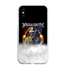 Чехол для iPhone XS Max матовый с принтом Megadeth в Новосибирске, Силикон | Область печати: задняя сторона чехла, без боковых панелей | megadet | megadeth | группа | дирк вербурен | дэвид эллефсон | дэйв мастейн | кико лоурейро | мегадет | мегадетх | метал | рок | трэш | трэшметал | тяжелый | хард | хардрок | хеви | хевиметал