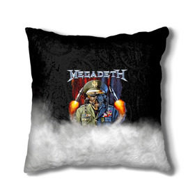 Подушка 3D с принтом Megadeth в Новосибирске, наволочка – 100% полиэстер, наполнитель – холлофайбер (легкий наполнитель, не вызывает аллергию). | состоит из подушки и наволочки. Наволочка на молнии, легко снимается для стирки | megadet | megadeth | группа | дирк вербурен | дэвид эллефсон | дэйв мастейн | кико лоурейро | мегадет | мегадетх | метал | рок | трэш | трэшметал | тяжелый | хард | хардрок | хеви | хевиметал