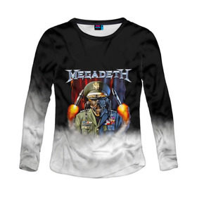 Женский лонгслив 3D с принтом Megadeth в Новосибирске, 100% полиэстер | длинные рукава, круглый вырез горловины, полуприлегающий силуэт | megadet | megadeth | группа | дирк вербурен | дэвид эллефсон | дэйв мастейн | кико лоурейро | мегадет | мегадетх | метал | рок | трэш | трэшметал | тяжелый | хард | хардрок | хеви | хевиметал