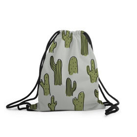 Рюкзак-мешок 3D с принтом Кактус в Новосибирске, 100% полиэстер | плотность ткани — 200 г/м2, размер — 35 х 45 см; лямки — толстые шнурки, застежка на шнуровке, без карманов и подкладки | Тематика изображения на принте: cactus | кактус