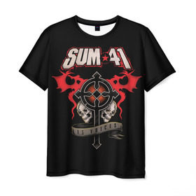 Мужская футболка 3D с принтом Sum 41 в Новосибирске, 100% полиэфир | прямой крой, круглый вырез горловины, длина до линии бедер | Тематика изображения на принте: 1996 | 41 | punk | rock | sum | альтернатива | группа | дерик | канада | панк | рок | скейт | уибли