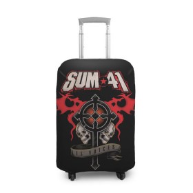 Чехол для чемодана 3D с принтом Sum 41 в Новосибирске, 86% полиэфир, 14% спандекс | двустороннее нанесение принта, прорези для ручек и колес | 1996 | 41 | punk | rock | sum | альтернатива | группа | дерик | канада | панк | рок | скейт | уибли