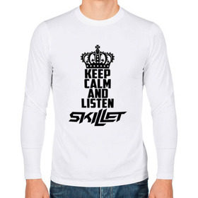 Мужской лонгслив хлопок с принтом Keep calm and listen Skillet в Новосибирске, 100% хлопок |  | skilet | skillet | альтернативный | гранж | группа | джен леджер | джон купер | индастриал | кори купер | метал | ню | пост | рок | сет моррисон | симфоник | скилет | хард | христианский