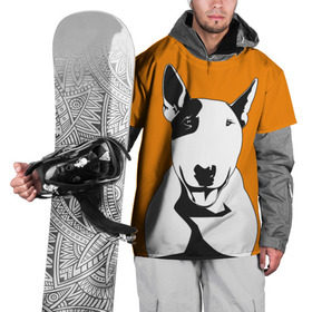 Накидка на куртку 3D с принтом Солнечнй бультерьер в Новосибирске, 100% полиэстер |  | бультерьер | домашние животные | пес | песик | собака | собачка
