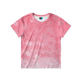 Детская футболка 3D с принтом Сакура в Новосибирске, 100% гипоаллергенный полиэфир | прямой крой, круглый вырез горловины, длина до линии бедер, чуть спущенное плечо, ткань немного тянется | Тематика изображения на принте: japan | sakura | вишня | розовый | сакура | цветок | цветы | япония
