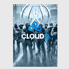 Скетчбук с принтом CLOUD 9 CS GO в Новосибирске, 100% бумага
 | 48 листов, плотность листов — 100 г/м2, плотность картонной обложки — 250 г/м2. Листы скреплены сверху удобной пружинной спиралью | Тематика изображения на принте: cloud 9 | counter strike | cs go | esports | team | известные | киберспорт | мировые | спорт