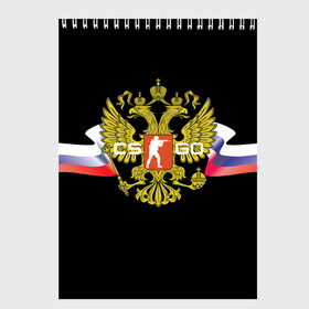 Скетчбук с принтом CS GO RUSSIAN TEAM в Новосибирске, 100% бумага
 | 48 листов, плотность листов — 100 г/м2, плотность картонной обложки — 250 г/м2. Листы скреплены сверху удобной пружинной спиралью | global offensive | герб | россия | флаг