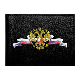 Обложка для студенческого билета с принтом CS GO RUSSIAN TEAM в Новосибирске, натуральная кожа | Размер: 11*8 см; Печать на всей внешней стороне | Тематика изображения на принте: global offensive | герб | россия | флаг