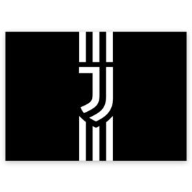 Поздравительная открытка с принтом JUVENTUS SPORT в Новосибирске, 100% бумага | плотность бумаги 280 г/м2, матовая, на обратной стороне линовка и место для марки
 | cr7 | fc juventus | football | juve | juventus | ronaldo | sport | роналдо | спорт | футбол | ювентус