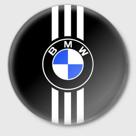 Значок с принтом BMW SPORTWEAR в Новосибирске,  металл | круглая форма, металлическая застежка в виде булавки | bmw | автомобильные | бмв | машины