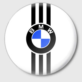 Значок с принтом BMW SPORTWEAR в Новосибирске,  металл | круглая форма, металлическая застежка в виде булавки | bmw | автомобильные | бмв | машины