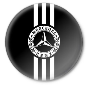 Значок с принтом MERCEDES BENZ в Новосибирске,  металл | круглая форма, металлическая застежка в виде булавки | mercedes | автомобильные | машины | мерседес.mercedes benz