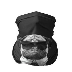 Бандана-труба 3D с принтом Мопс в черном в Новосибирске, 100% полиэстер, ткань с особыми свойствами — Activecool | плотность 150‒180 г/м2; хорошо тянется, но сохраняет форму | домашние животные | мопс | пес | песик | собака | собачка