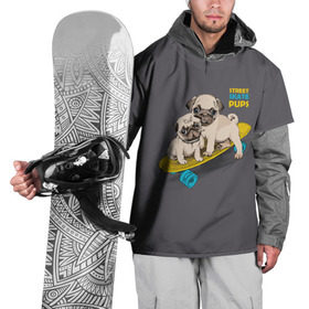 Накидка на куртку 3D с принтом Street skate PUPS в Новосибирске, 100% полиэстер |  | Тематика изображения на принте: домашние животные | мопс | пес | песик | собака | собачка