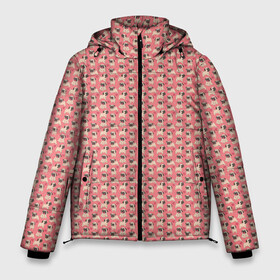 Мужская зимняя куртка 3D с принтом Мопсики на розовом в Новосибирске, верх — 100% полиэстер; подкладка — 100% полиэстер; утеплитель — 100% полиэстер | длина ниже бедра, свободный силуэт Оверсайз. Есть воротник-стойка, отстегивающийся капюшон и ветрозащитная планка. 

Боковые карманы с листочкой на кнопках и внутренний карман на молнии. | домашние животные | мопс | пес | песик | собака | собачка